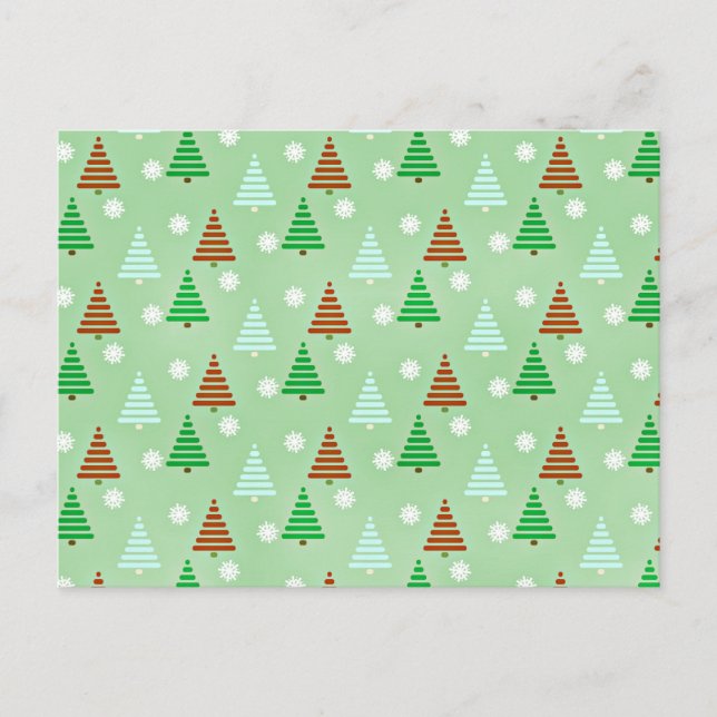 Christmas Tree Pattern Postcard (Front)