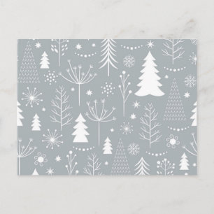 Christmas tree pattern postcard