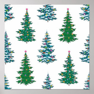 Christmas tree pattern poster