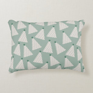 Christmas Tree Pattern Sage Green Accent Pillow