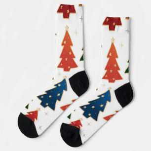 Christmas tree pattern socks
