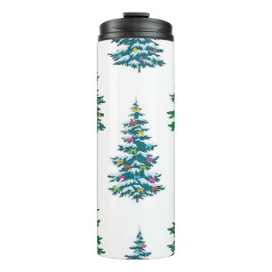 Christmas tree pattern thermal tumbler
