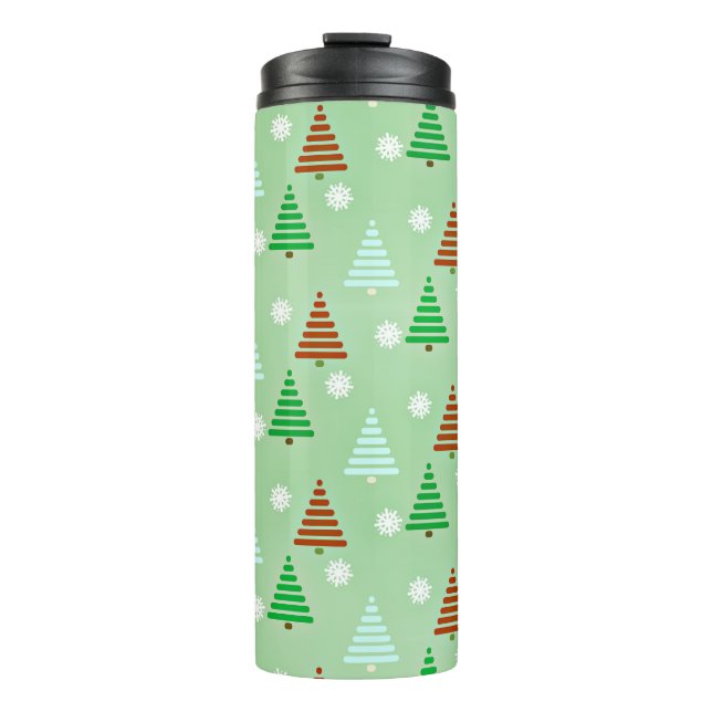 Christmas Tree Pattern Thermal Tumbler (Front)
