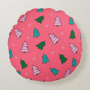 christmas tree pattern tissue paper medium round pillow