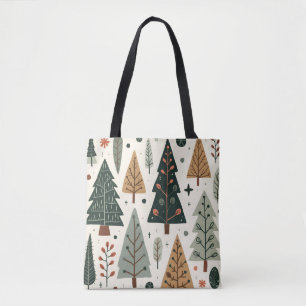 Christmas Tree Pattern vintage holiday Tote Bag