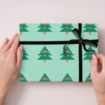 Christmas tree pattern winter wrapping paper