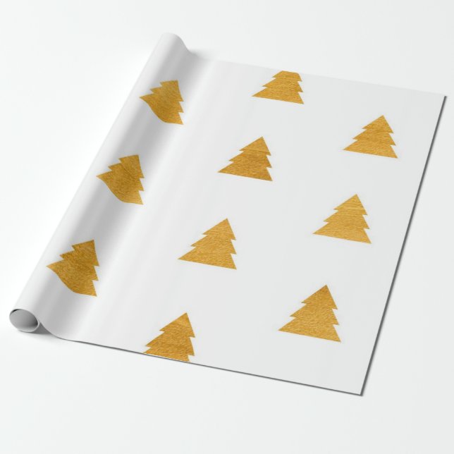 Christmas tree pattern wrapping paper (Unrolled)