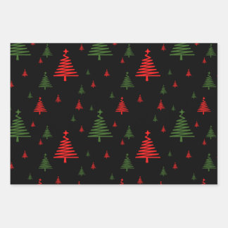 Christmas tree pattern wrapping paper sheet