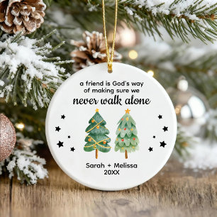 Christmas Tree Personalized Best Friend Name Ceramic Ornament