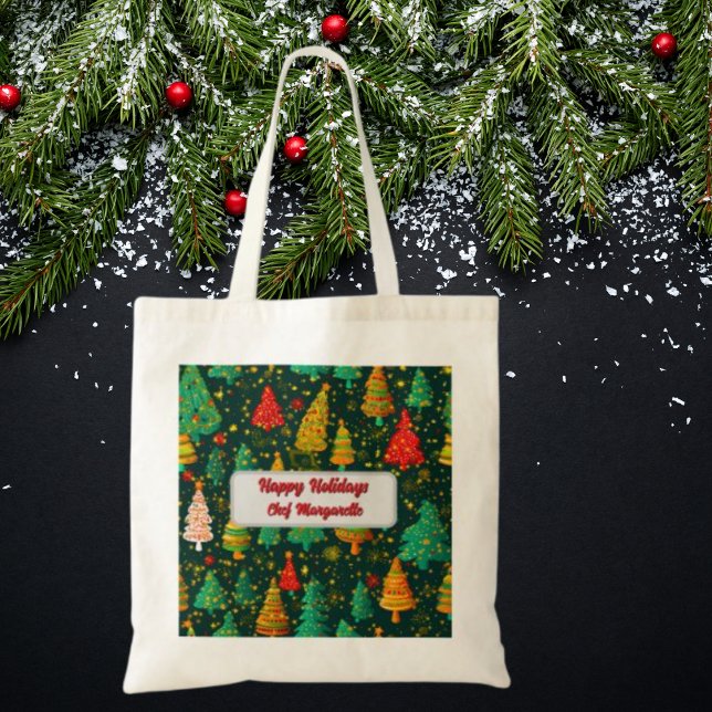 Christmas Tree Personalized Chef Gift Tote Bag (Creator Uploaded)