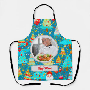 Christmas Tree Personalized Mom Photo Holiday Gift Apron