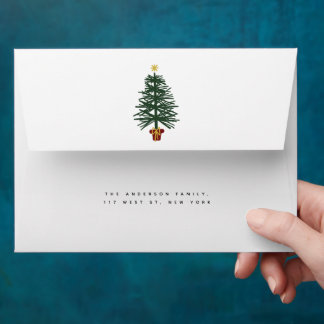 Christmas Tree Personalized Simple Modern Envelope