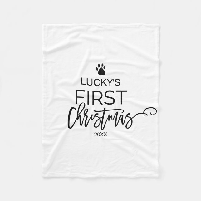 Christmas Tree Pet's First Christmas Fleece Blanket (Front)