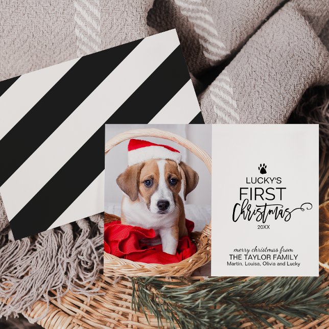 Christmas Tree Pet's First Christmas Photo Holiday Card (Creator Uploaded)