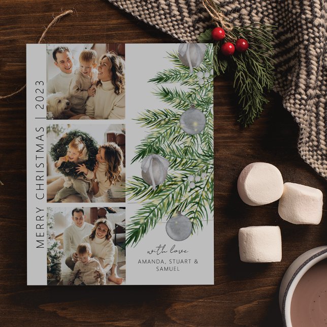 Christmas Tree Photo Collage Christmas Holiday Card (Creator Uploaded)