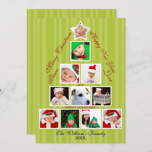 Christmas Tree Photo Collage Holiday (Front/Back)
