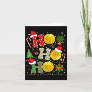 Christmas Tree Pickleball Ho Ho Ho Santa Lights Xm Card