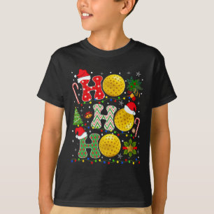 Christmas Tree Pickleball Ho Ho Ho Santa Lights Xm T-Shirt