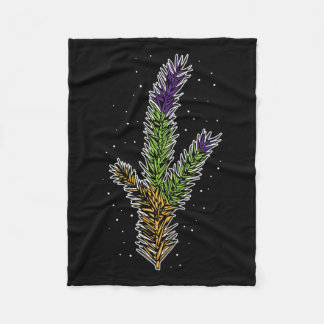 Christmas Tree Pine Leaf Decorations Snow Cool X-m Fleece Blanket