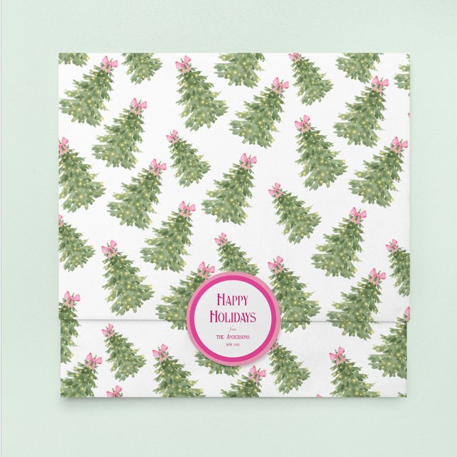 Christmas Tree & Pink Bow Holiday Tissue Paper (Creator Uploaded)