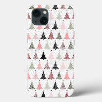 Christmas Tree Pink & Green with White Background