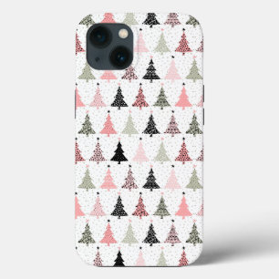 Christmas Tree Pink & Green with White Background iPhone 13 Case