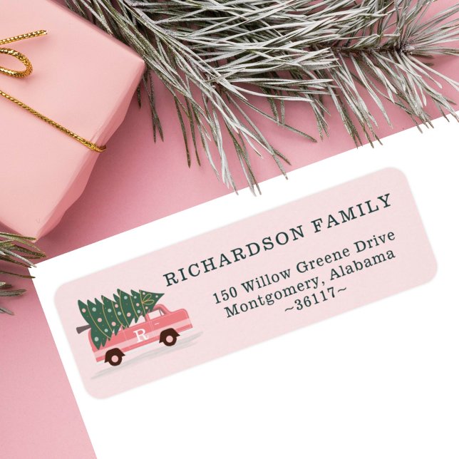 Christmas Tree Pink Vintage Van Monogram Pink (Christmas Tree Pink Vintage Van Monogram Pink Label)