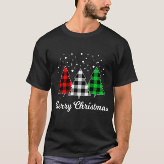 Christmas Tree Plaid Christmas Tree Merry Christma T-Shirt
