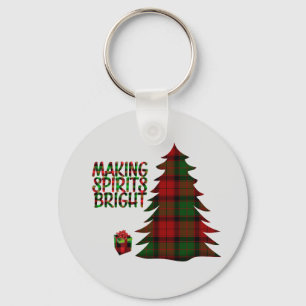Christmas Tree Plaid Keychain