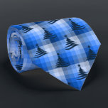 Christmas Tree Plaid Royal Blue Two-Sided Tie<br><div class="desc">Royal blue with navy,  ocean and sky blues.  Inspired by the retro advertising art from the fifties and sixties,  this Christmas tree design is combined with lots of rows of coloured checks to create this unique plaid holiday necktie. These designs come in several colorways.</div>