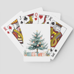 Christmas tree playing cards