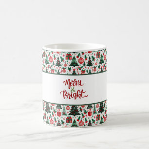 Christmas tree, presents, candy cane coffee mug