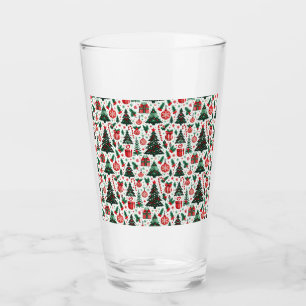 Christmas tree, presents, candy cane glass