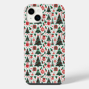 Christmas tree, presents, candy cane iPhone 14 plus case
