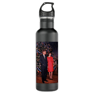 Christmas Tree President John Kennedy & Jacqueline 710 Ml Water Bottle