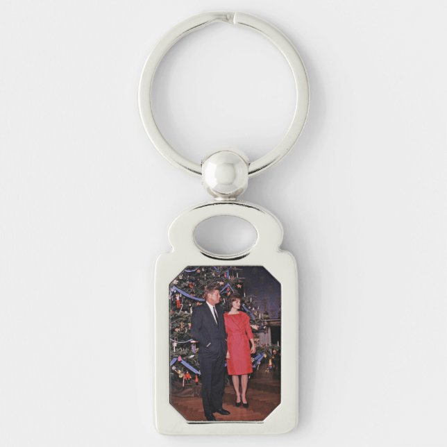 Christmas Tree President John Kennedy & Jacqueline Keychain (Front)
