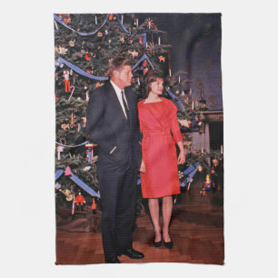 Christmas Tree President John Kennedy & Jacqueline Kitchen Towel