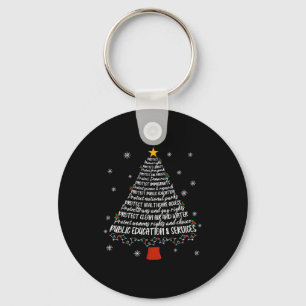 Christmas Tree Protect Human Rights Protect Libert Keychain