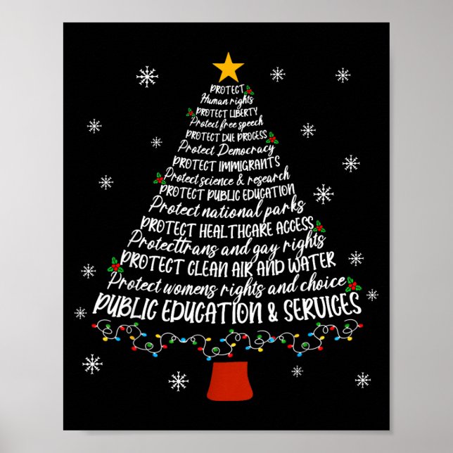 Christmas Tree Protect Human Rights Protect Libert Poster (Front)