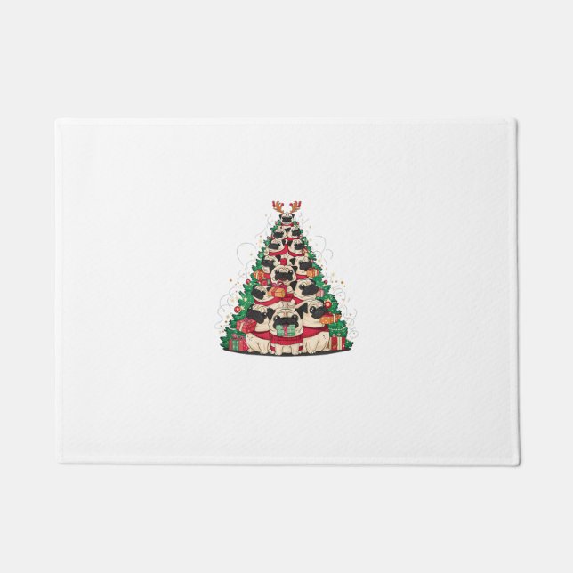 Christmas Tree Pugs Pug Dog _1 Doormat (Front)
