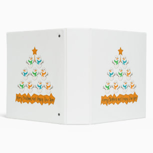 Christmas tree pyramid made of xmas snowmen binder
