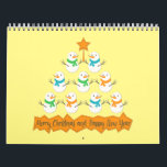Christmas tree pyramid made of xmas snowmen calendar<br><div class="desc">Christmas tree pyramid made of snowman and cursive lettering</div>