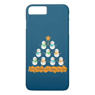 Christmas tree pyramid made of xmas snowmen Case-Mate iPhone case