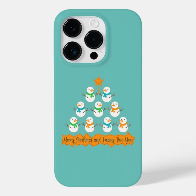 Christmas tree pyramid made of xmas snowmen Case-Mate iPhone case (Back)