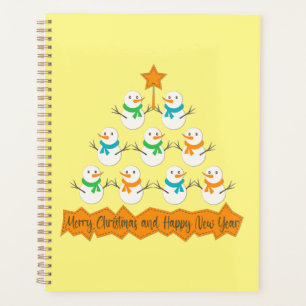 Christmas tree pyramid made of xmas snowmen planner