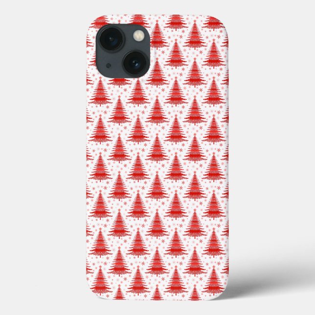 Christmas Tree Red Pattern Design Case-Mate iPhone Case (Back)