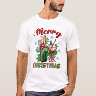 Christmas Tree Red Wine Glass T-Shirt