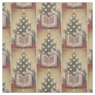 Christmas Tree Religious Vintage Holiday Fabric