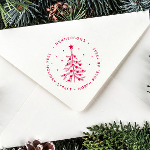 Christmas Tree Return Address Green Self-inking St Self-inking Stamp