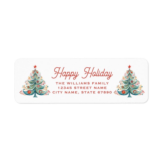 Christmas Tree Return Address Labels (Front)